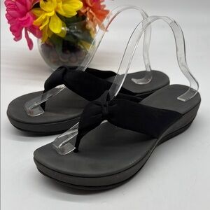 Cloudsteppers by Clarks Black Ergonomic Wedge Sandals Size 9 FFT8233E